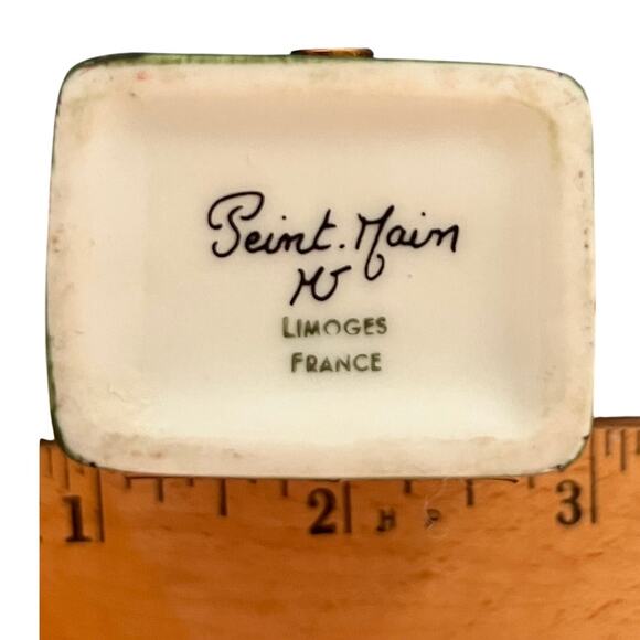 Limoges Signed Vintage Travel Trunk Luggage Trinket Box - Rare - Picture 8 of 9